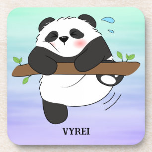 Cute Climbing Panda Double Side Front Back Coaster