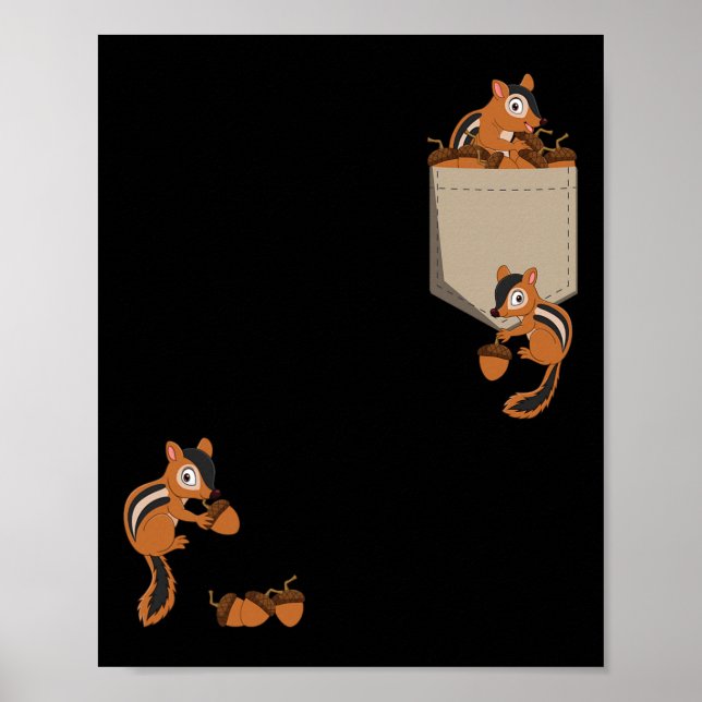Cute Climbing Squirrels - Rodent Squirrel Lover An Poster (Front)