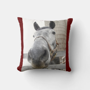 Cute Close up of a Horse Throw Pillow
