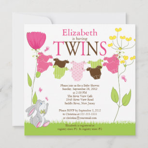 Cute Clothesline Multiples Invitations De Douche P