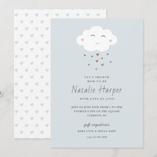 Cute Cloud Baby Shower Invitation