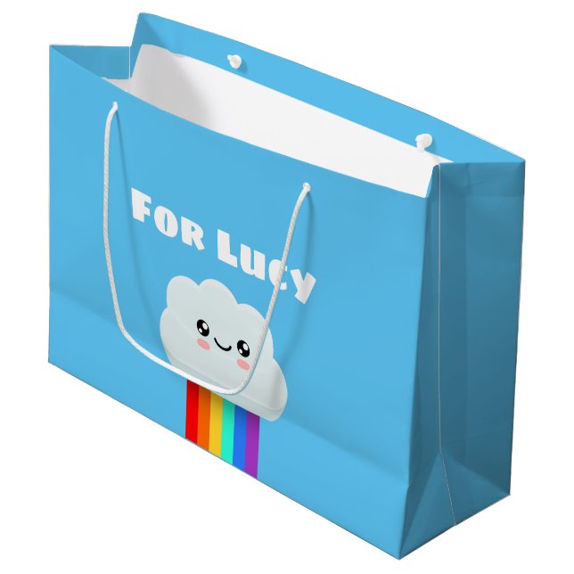 Cute cloud large gift bag (Front Angled)