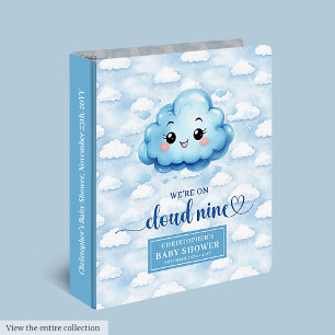 Cute Cloud Nine Watercolor Baby Boy Memory Album Binder