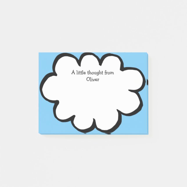 Cute Cloud Personalized Name Message Post-it Notes (Front)