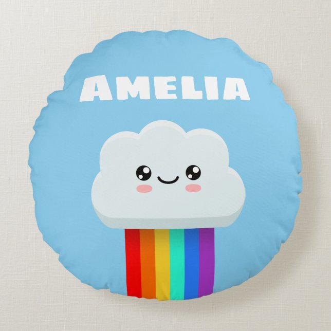 Cute cloud round pillow (Front)