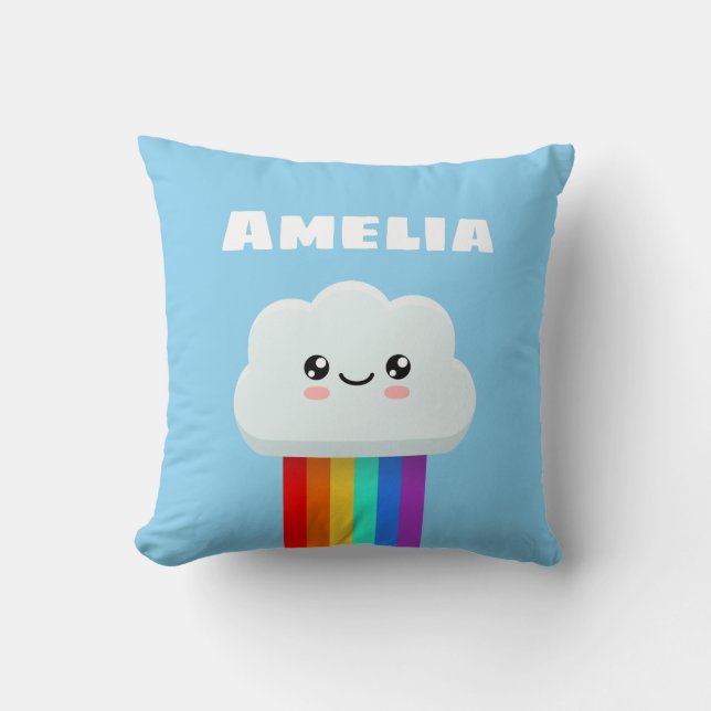 Cute cloud throw pillow (Front)
