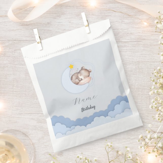 Cute Clouds Birthday Party Decorations Favour Bag (Clipped)
