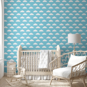 Cute Clouds - Blue Kid's or Nursery Wallpaper