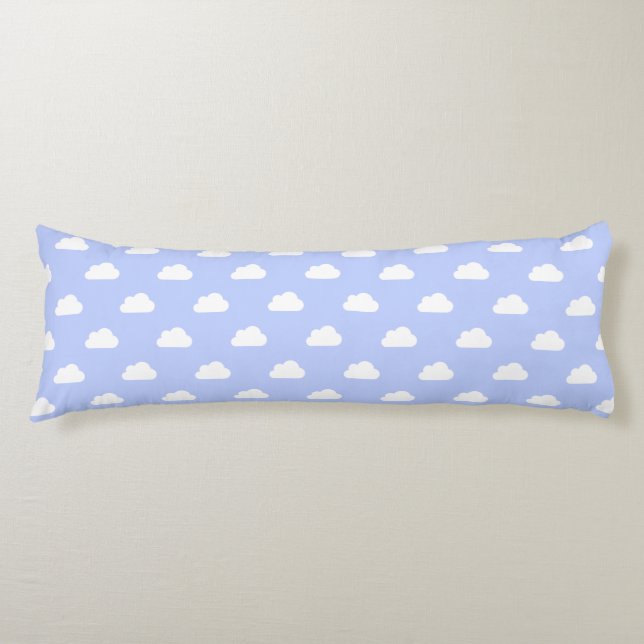 Cute Clouds White on Blue Body Pillow (Front)