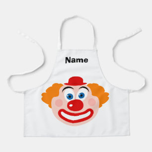 Cute clown face custom drawing apron for kids