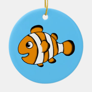 cute clown fish ceramic ornament