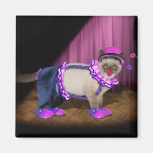 Cute Clown Kitty Magnet