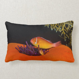 Cute Clownfish on the Great Barrier Reef Lumbar Pillow