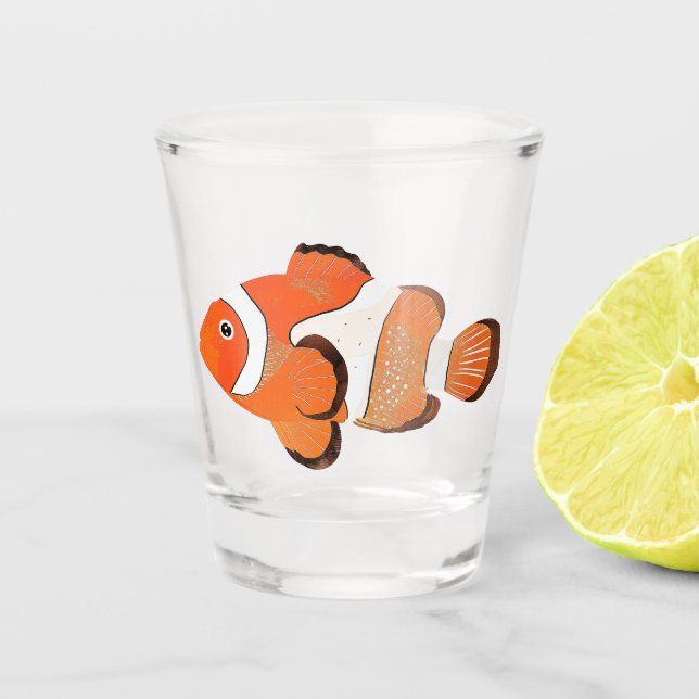 Cute clownfish shot glass (Front)