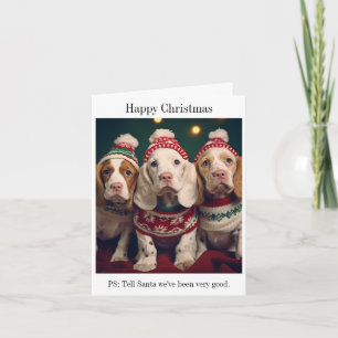 Cute Clumber Spaniels Small Christmas Card