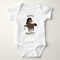 Cute Clydesdale draught horse cartoon illustration