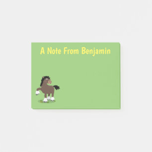Cute Clydesdale draught horse cartoon illustration Post-it Notes