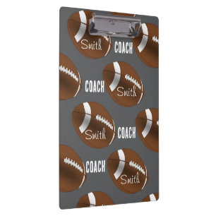 Cute Coach Football Sports Clipboard