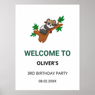 Cute Coala Wild Animal Jungle Kids Birthday Party  Poster