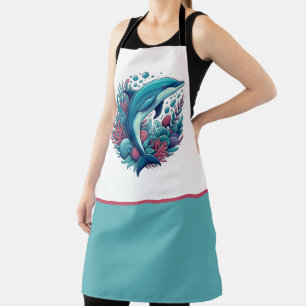 Cute, coastal/nautical dolphin apron