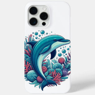 Cute, coastal/nautical dolphin iPhone 15 pro max case