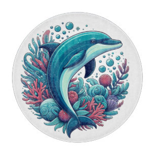 Cute, coastal/nautical dolphin  cutting board