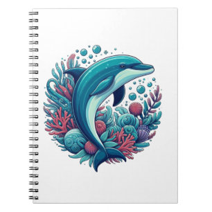 Cute, coastal/nautical dolphin  notebook