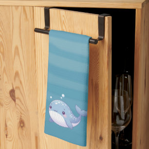 Cute, coastal/nautical whale kitchen towel
