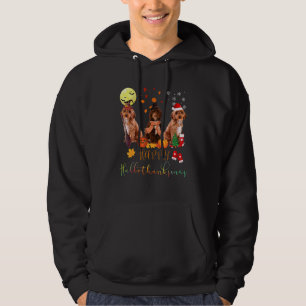Cute Cockapoo Dog Happy Hallothanksmas Family Xmas Hoodie