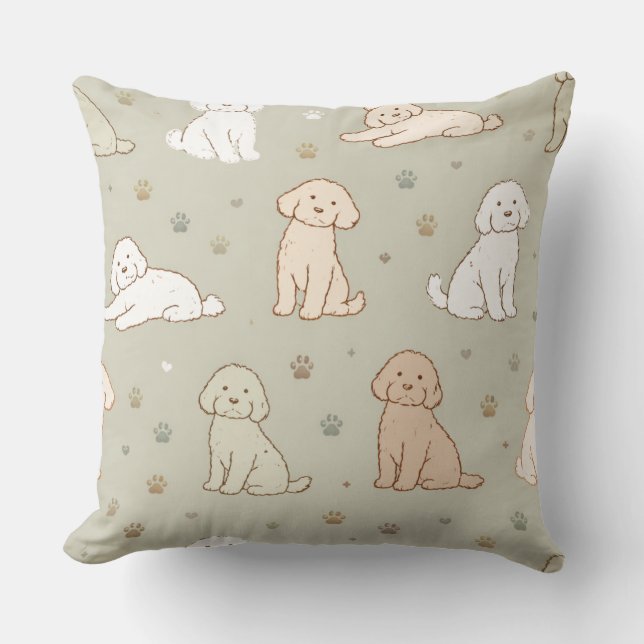Cute Cockapoo Pattern | Dog Lover Cushion (Front)