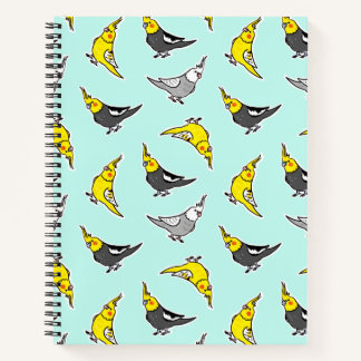 Cute Cockatiel Parrot Pattern Notebook