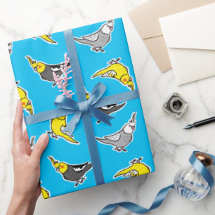 Cute Cockatiel Parrot Pattern Wrapping Paper