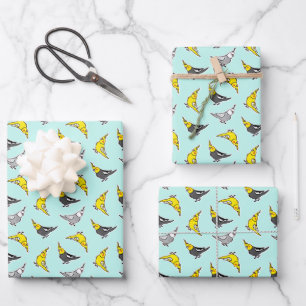 Cute Cockatiel Parrot Pattern Wrapping Paper Sheet