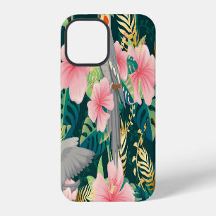Cute Cockatiel Parrot Vintage Pattern iPhone 12 Case