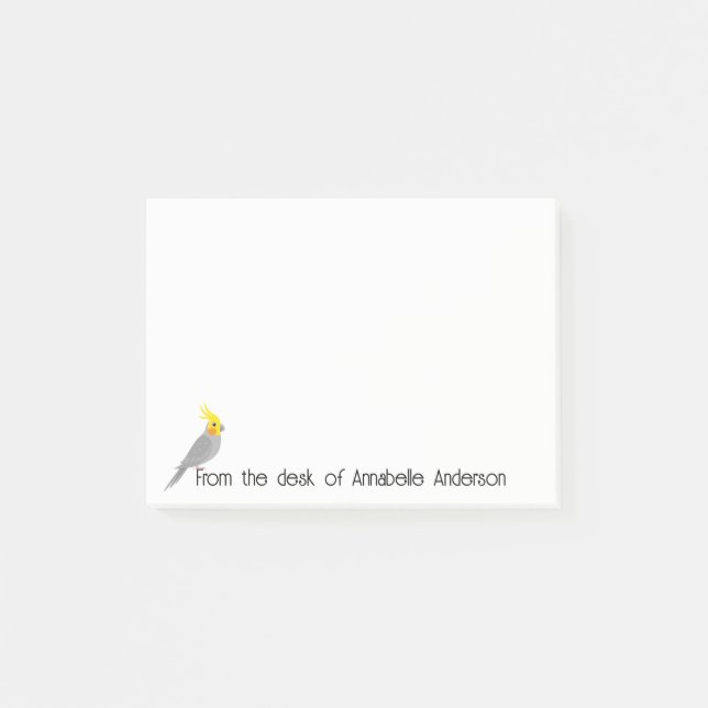 Cute Cockatiel Personalize Notes (Front)