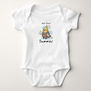 Cute Cockatiel Summer Baby Bird Cartoon Design Bodysuit