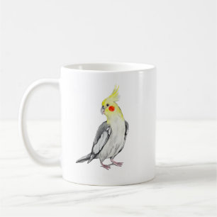 Cute Cockatiel watercolor parrot.  Coffee Mug