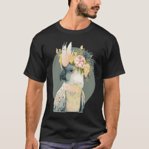 Cute Cockatoo Parrot Bird Flower Crown Pet Birds T-Shirt