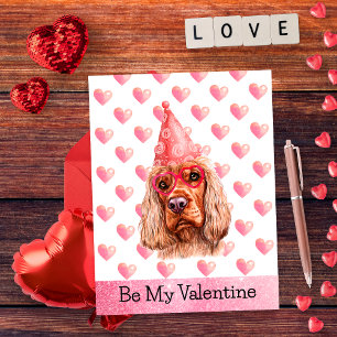 Cute Cocker Spaniel Be My Valentine Dog Valentines Holiday Postcard