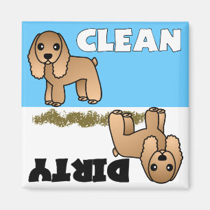 Cute Cocker Spaniel Clean Dirty Dishwasher Magnet
