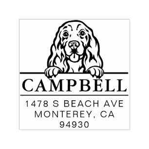 Cute Cocker Spaniel Custom Dog Address Self-inking Stamp