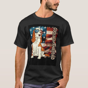 Cute Cocker Spaniel Dad American Flag Patriotic 4t T-Shirt
