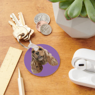 Cute Cocker Spaniel Dog Keychain