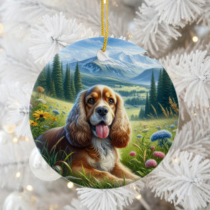 Cute Cocker Spaniel Keepsake Ceramic Ornament