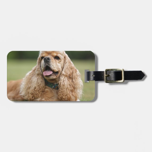 Cute Cocker Spaniel Luggage Tag (Front Horizontal)
