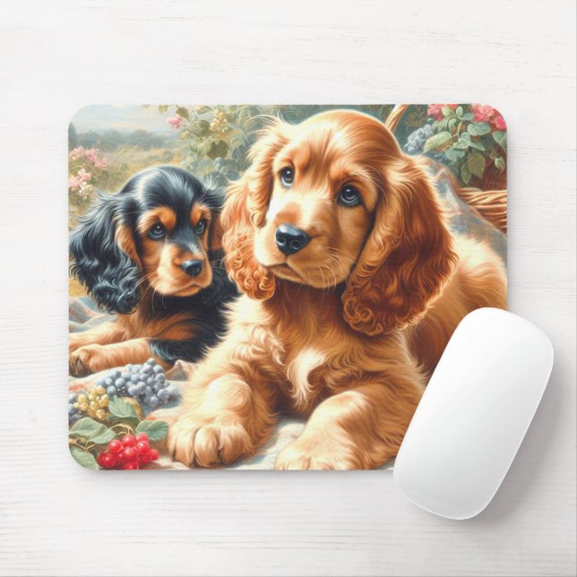 Cute Cocker Spaniel  Painting Mouse Pad (With Mouse)