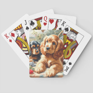 Cute Cocker Spaniel  Painting Playing Cards