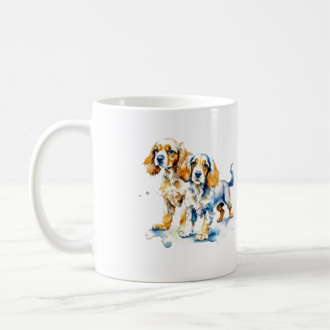 Cute Cocker Spaniel pups dog lover Coffee Mug (Left)