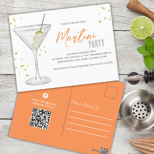 Cute Cocktail Party Martini Drink Custom Postcard