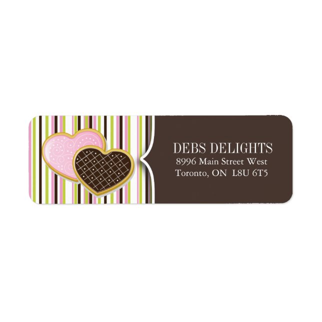 Cute Coeur Cookie Emballage & Livraison Étiquettes (Devant)